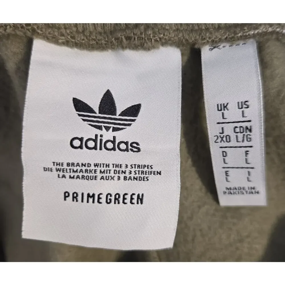 adidas Originals Trefoil Prime Green Sweatpants Mens Large L Zipper Pockets